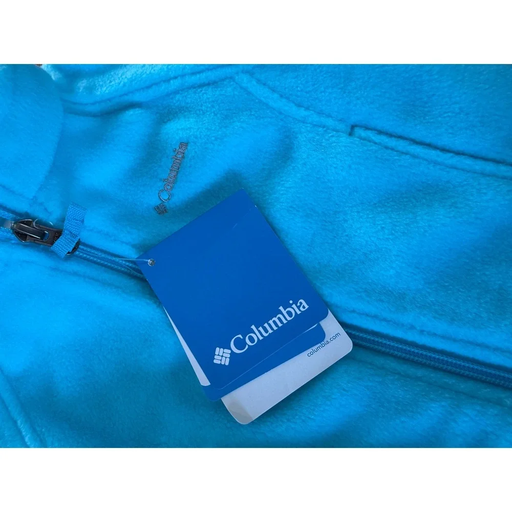 NWT Columbia baby blue‎ full zip fleece sweater
